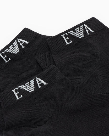 Multipack of cotton sneaker socks with a monogram logo band