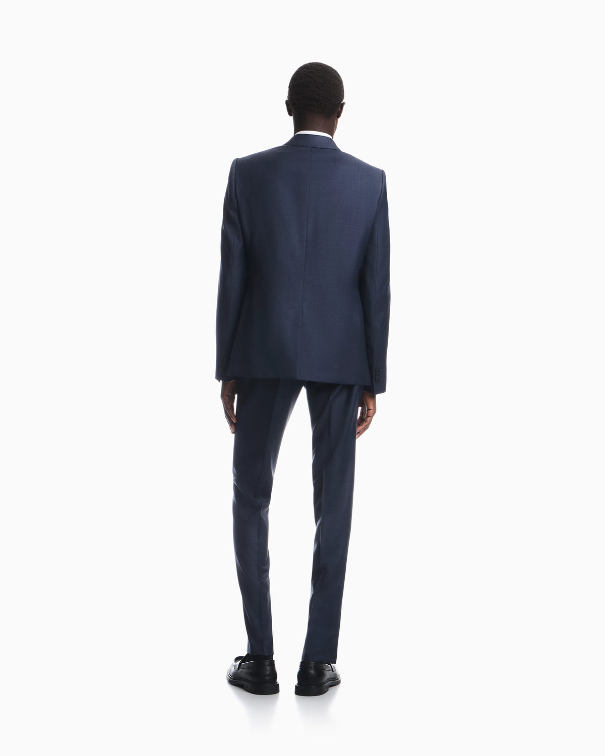 Single-breasted slim-fit suit in a silky-finish grisaille