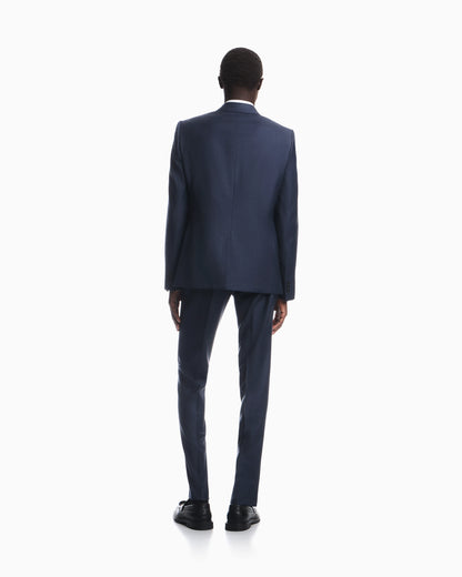 Single-breasted slim-fit suit in a silky-finish grisaille