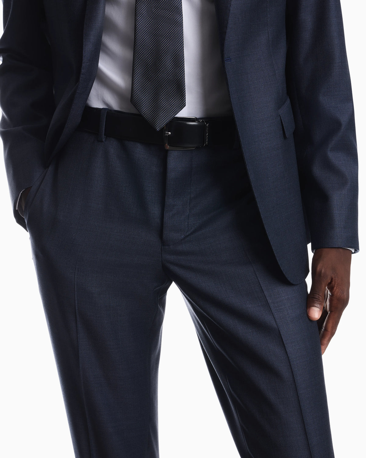 Single-breasted slim-fit suit in a silky-finish grisaille