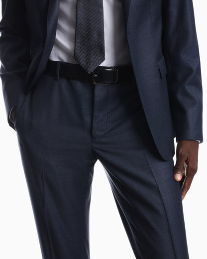 Single-breasted slim-fit suit in a silky-finish grisaille