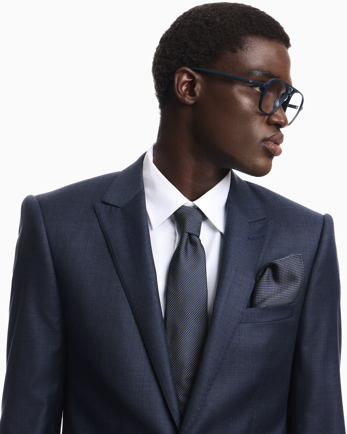 Single-breasted slim-fit suit in a silky-finish grisaille