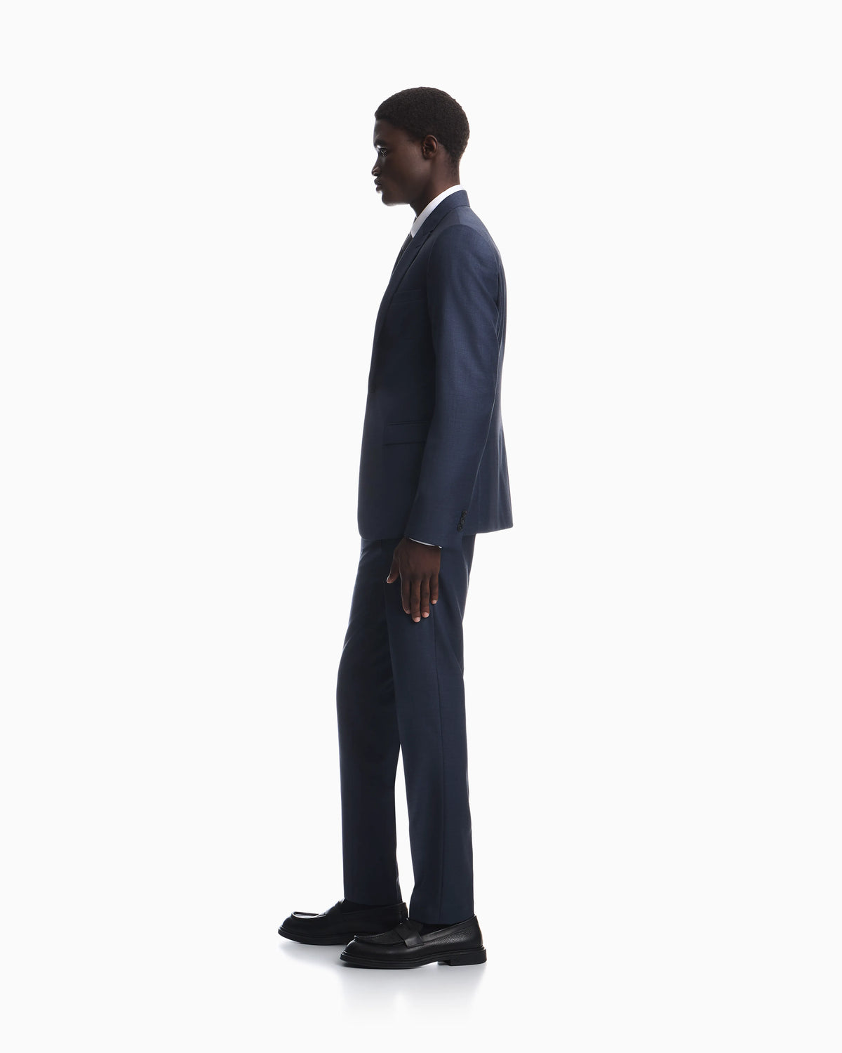 Single-breasted slim-fit suit in a silky-finish grisaille