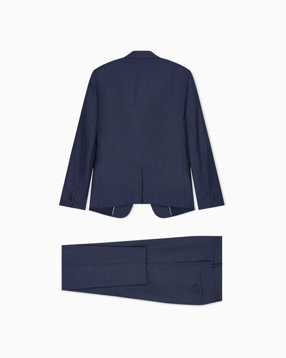 Single-breasted slim-fit suit in a silky-finish grisaille