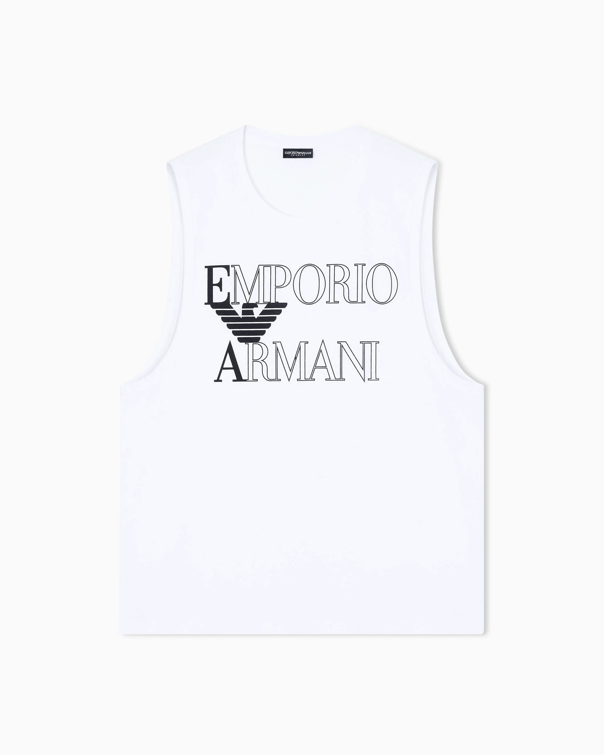 Bold logo beachwear tank top in jersey