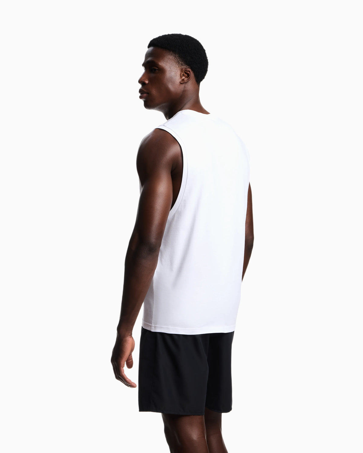 Bold logo beachwear tank top in jersey
