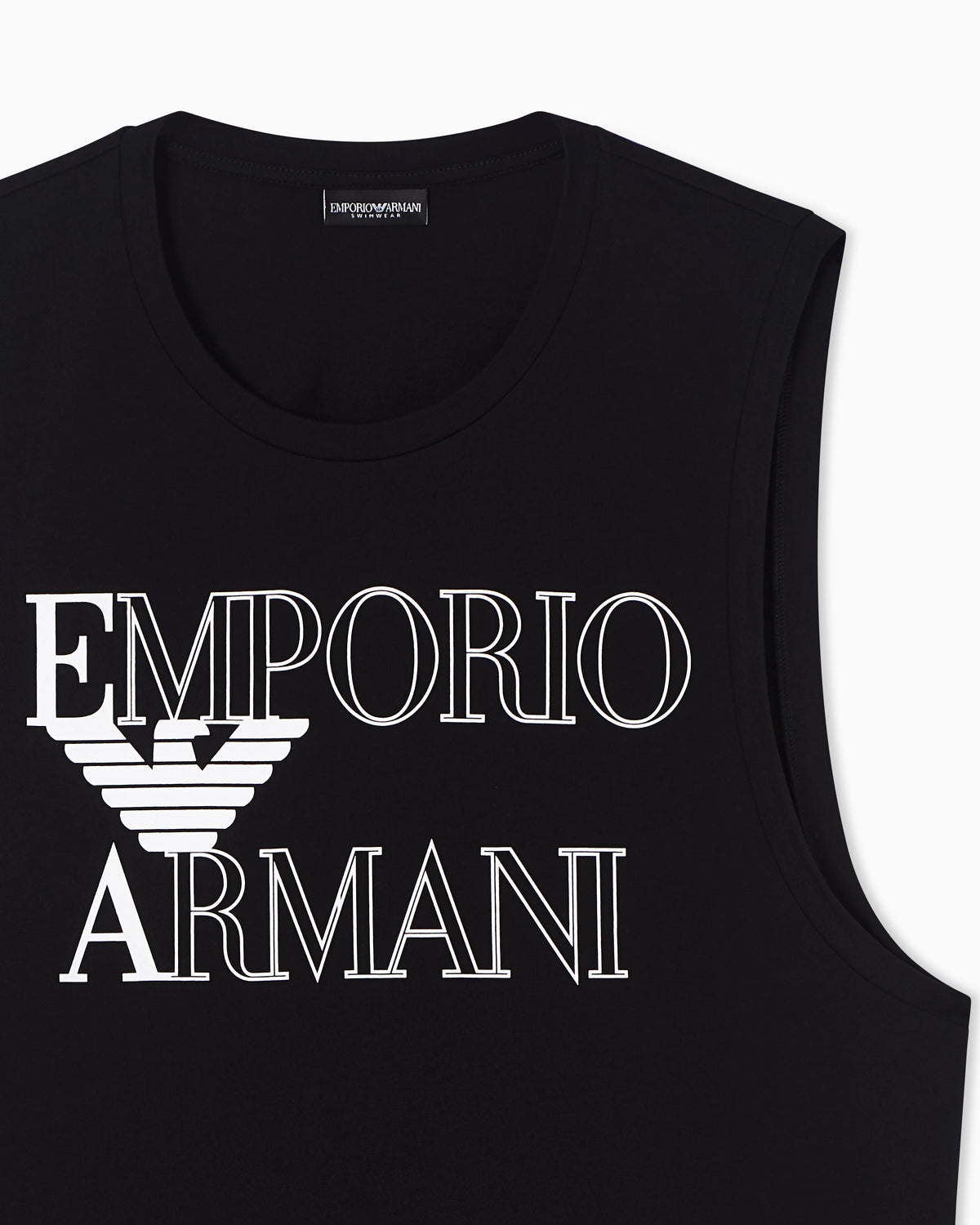 Bold logo beachwear tank top in jersey