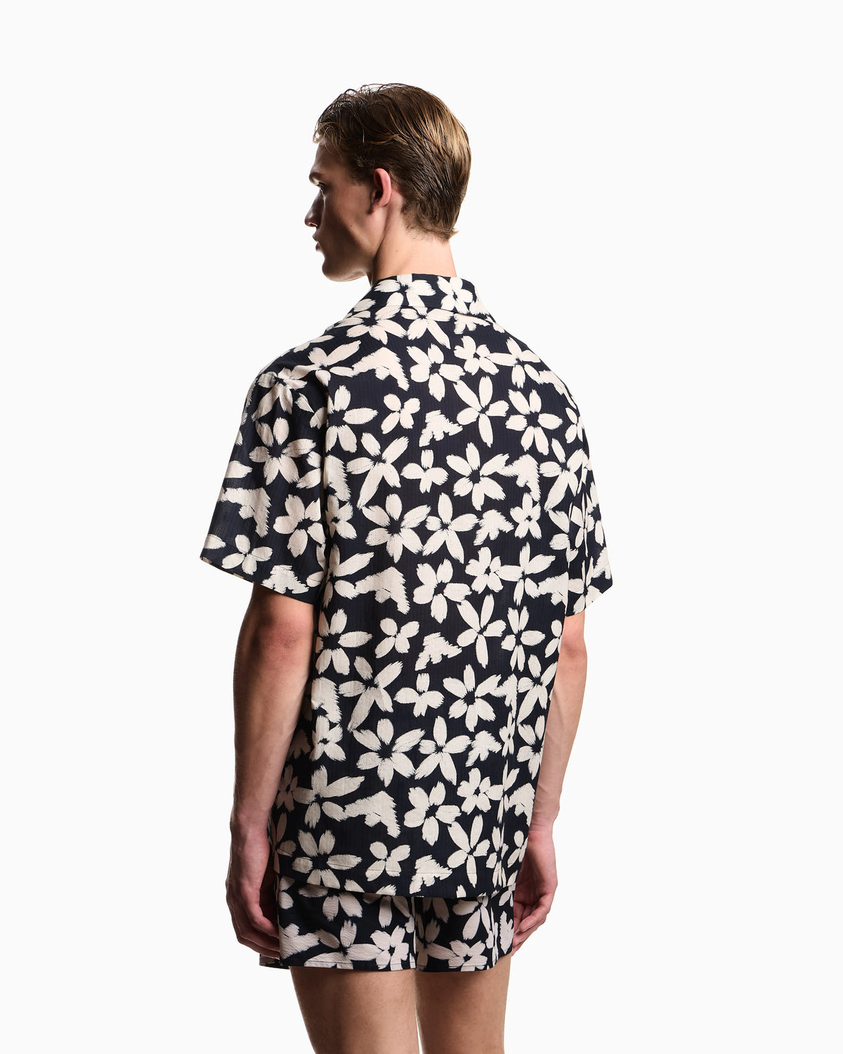 Flower eagle pattern beachwear shirt