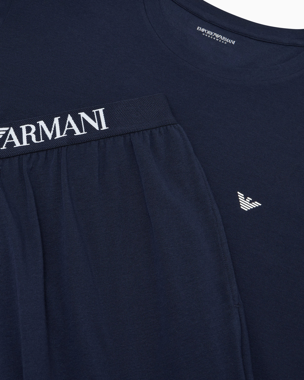 Cotton jersey pyjama set with a crew neck and ribbed cuffs