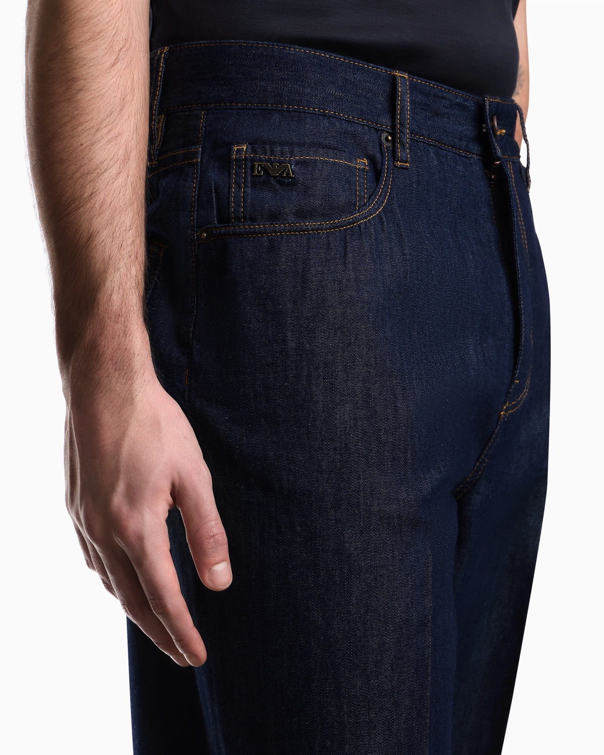 J73 loose fit jeans in light rinse wash denim