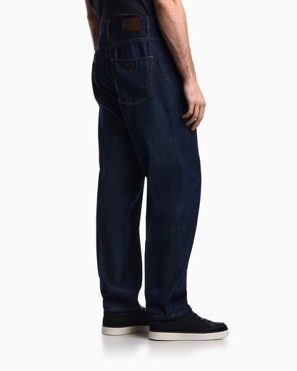 J73 loose fit jeans in light rinse wash denim