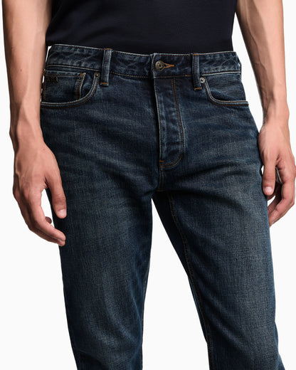 J75 slim-fit, stone-washed stretch-denim jeans