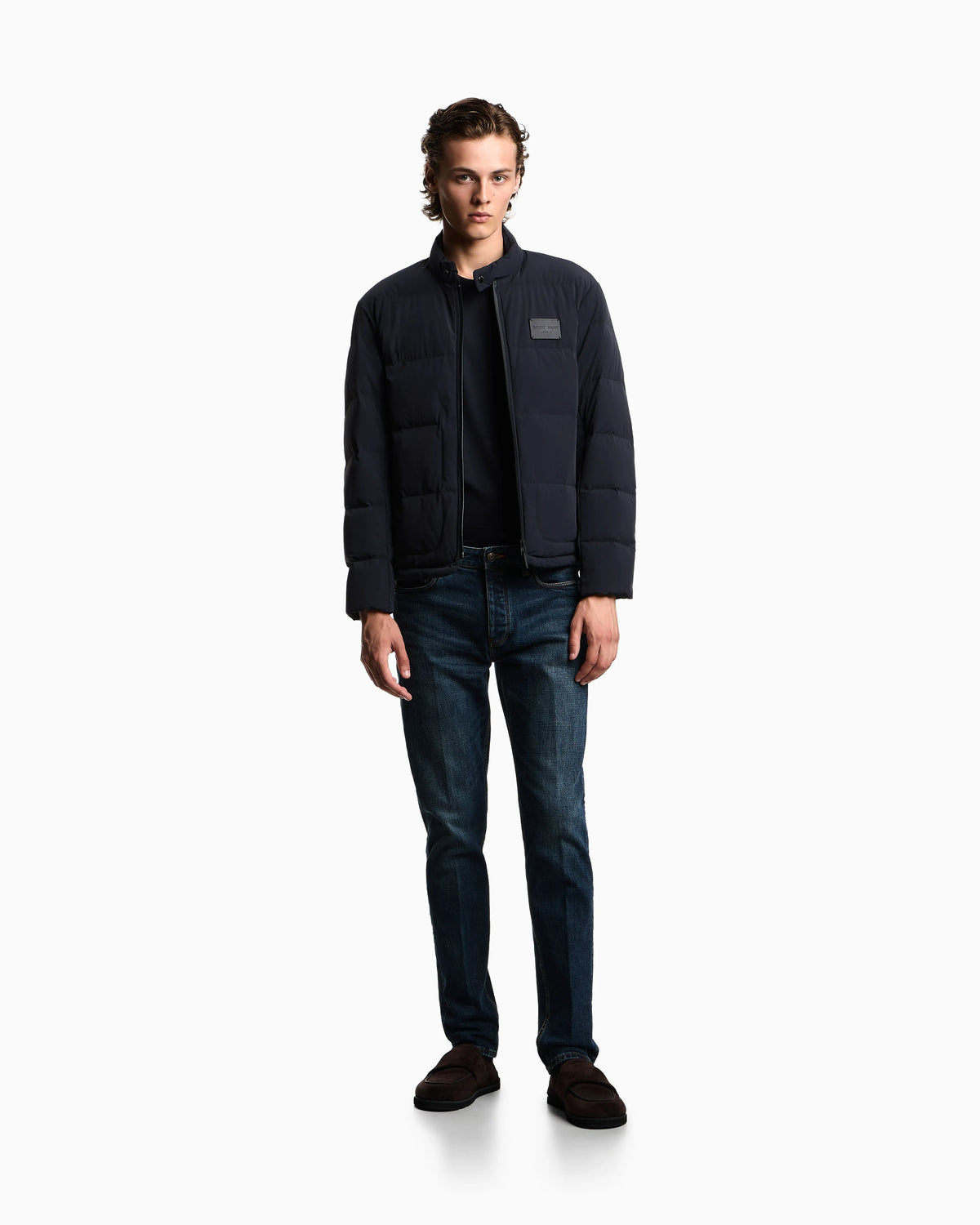 J75 slim-fit, stone-washed stretch-denim jeans