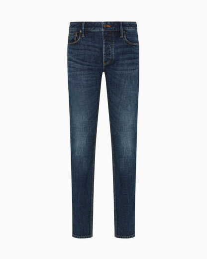 J75 slim-fit, stone-washed stretch-denim jeans