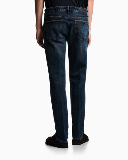 J75 slim-fit, stone-washed stretch-denim jeans