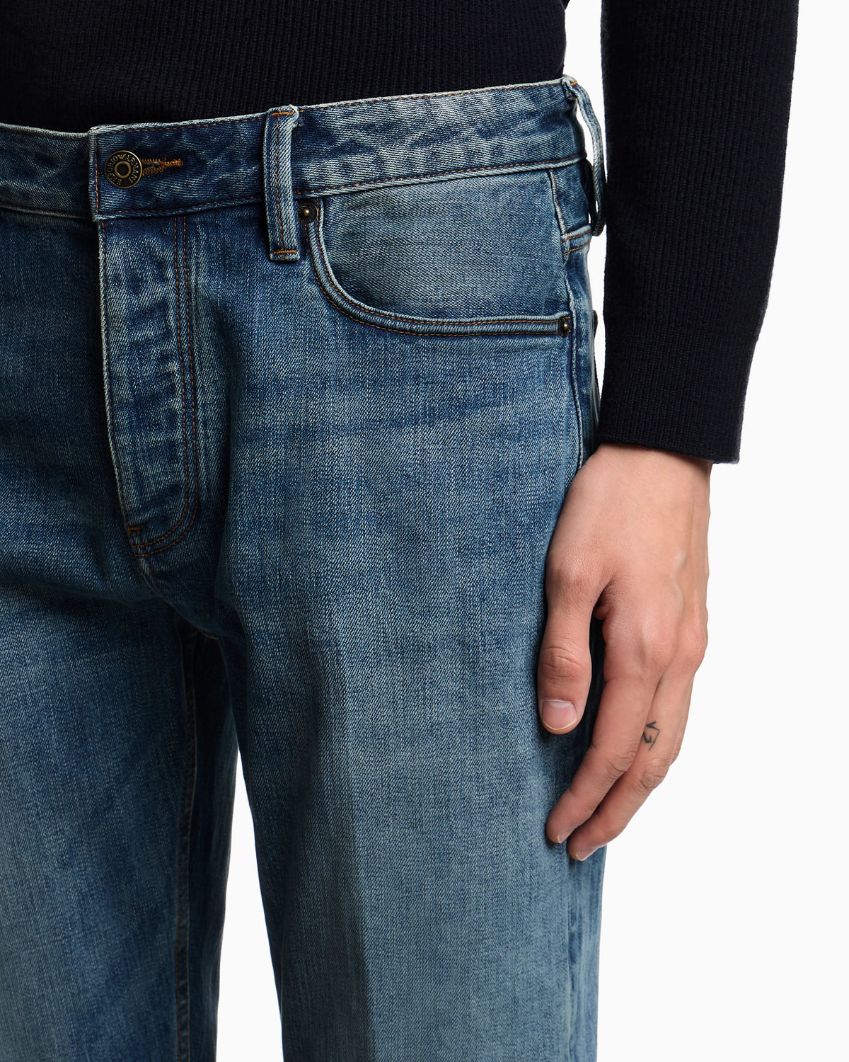 J75 slim-fit, stone-washed stretch-denim jeans