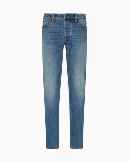 J75 slim-fit, stone-washed stretch-denim jeans