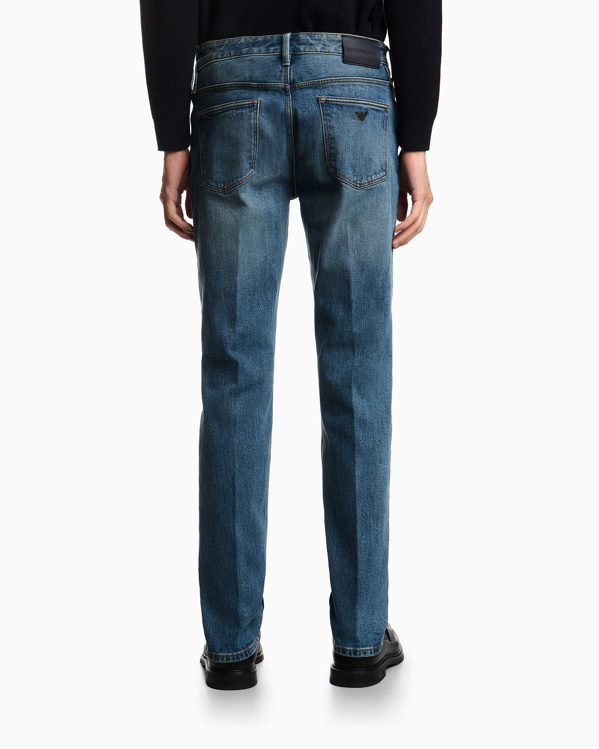J75 slim-fit, stone-washed stretch-denim jeans