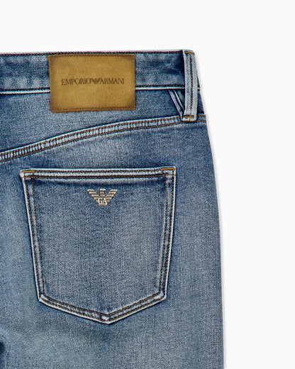 ASV J75 slim-fit jeans in stone-washed brushed stretch denim