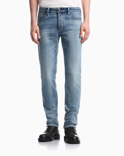 ASV J75 slim-fit jeans in stone-washed brushed stretch denim