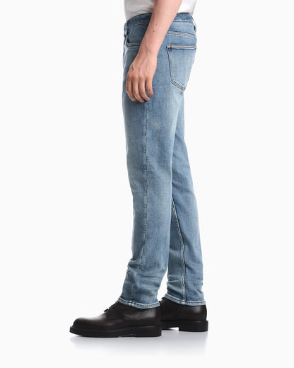 ASV J75 slim-fit jeans in stone-washed brushed stretch denim