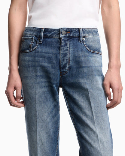 J75 slim-fit, stone-washed 8.6-oz comfort stretch-denim jeans