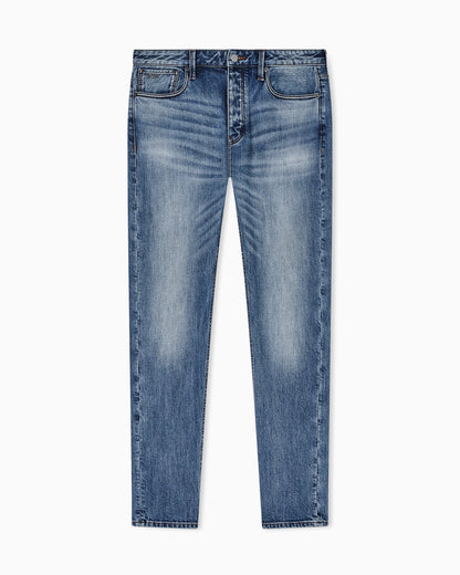 J75 slim-fit, stone-washed 8.6-oz comfort stretch-denim jeans