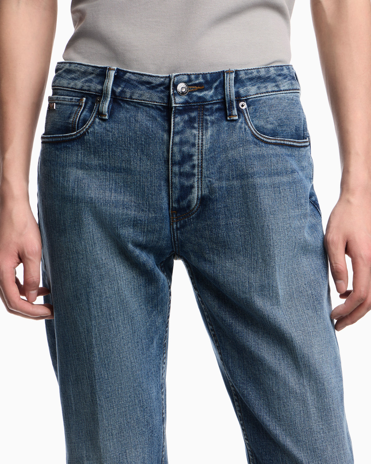 J75 slim-fit, stretch denim jeans with micro spots