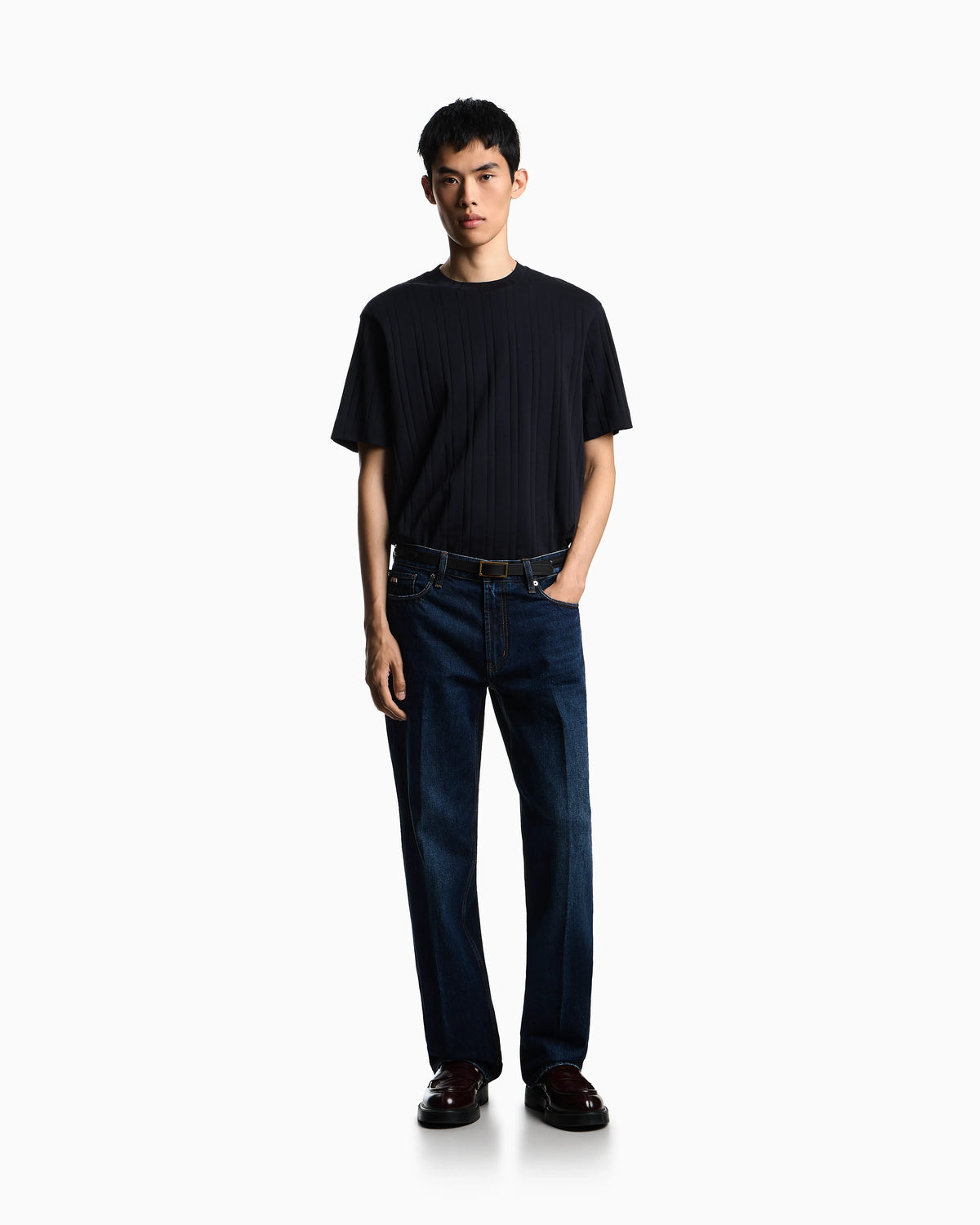J76 straight-fit, stone-washed denim jeans