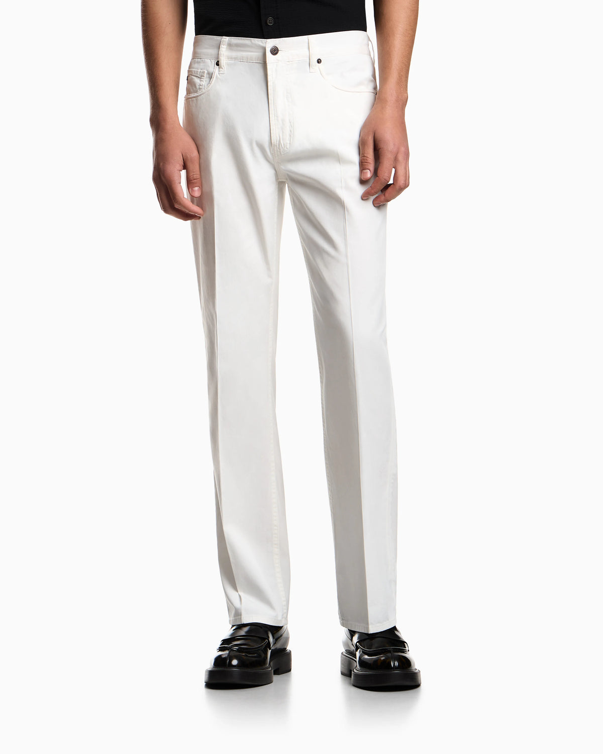 J76 straight-fit five-pocket washed twill trousers