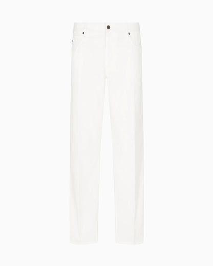 J76 straight-fit five-pocket washed twill trousers