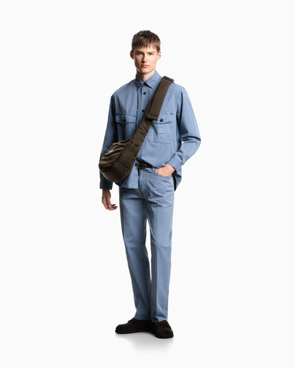 J76 straight-fit five-pocket washed twill trousers