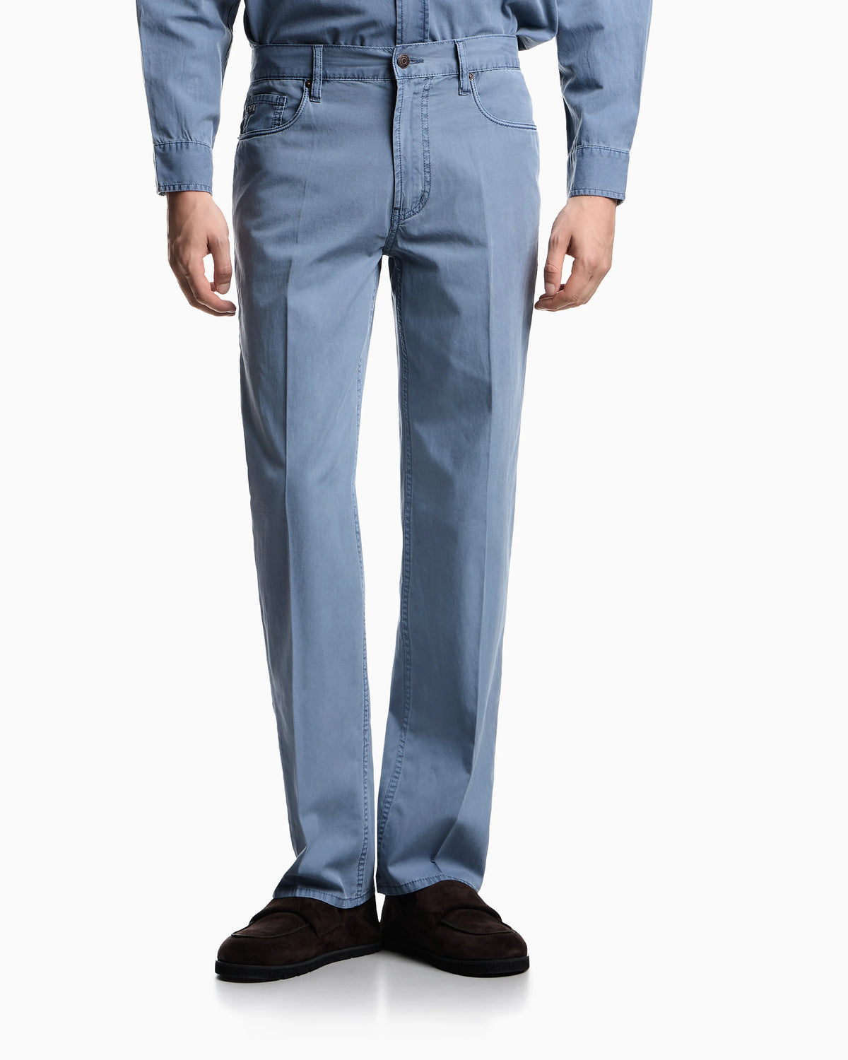 J76 straight-fit five-pocket washed twill trousers