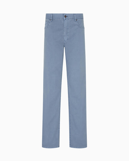 J76 straight-fit five-pocket washed twill trousers