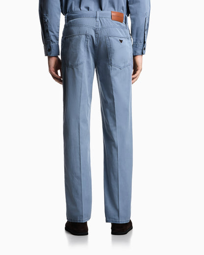 J76 straight-fit five-pocket washed twill trousers