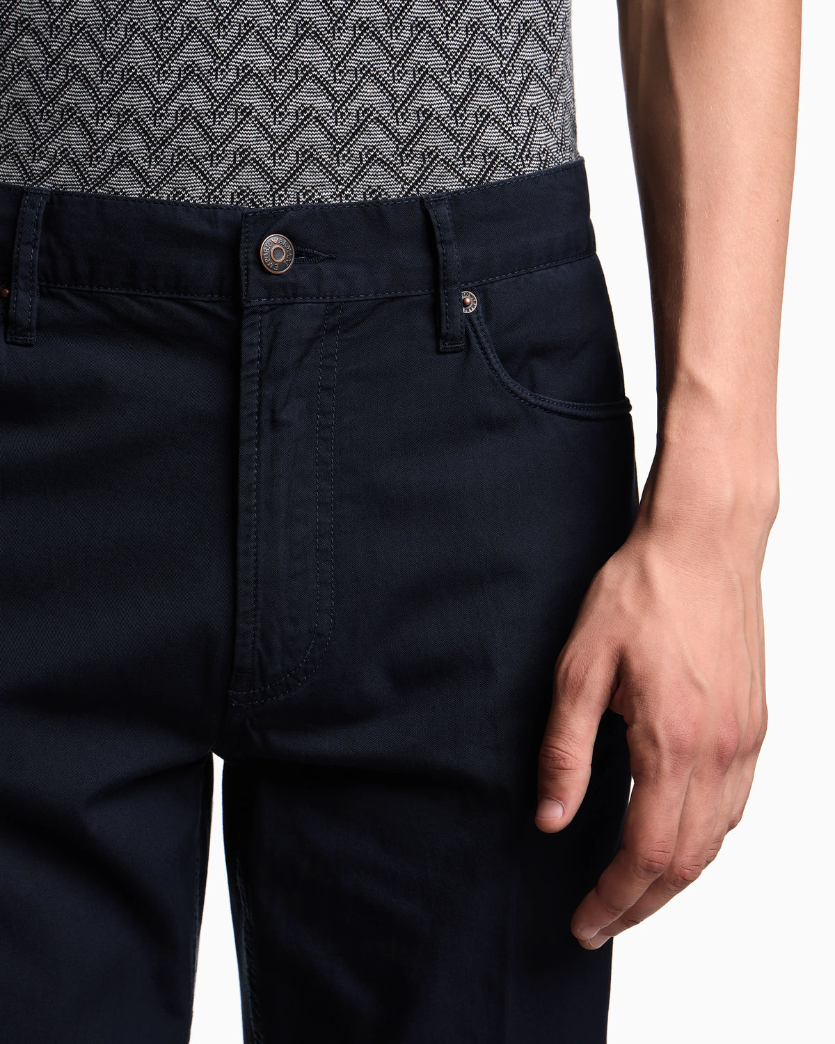 J76 straight-fit five-pocket washed twill trousers