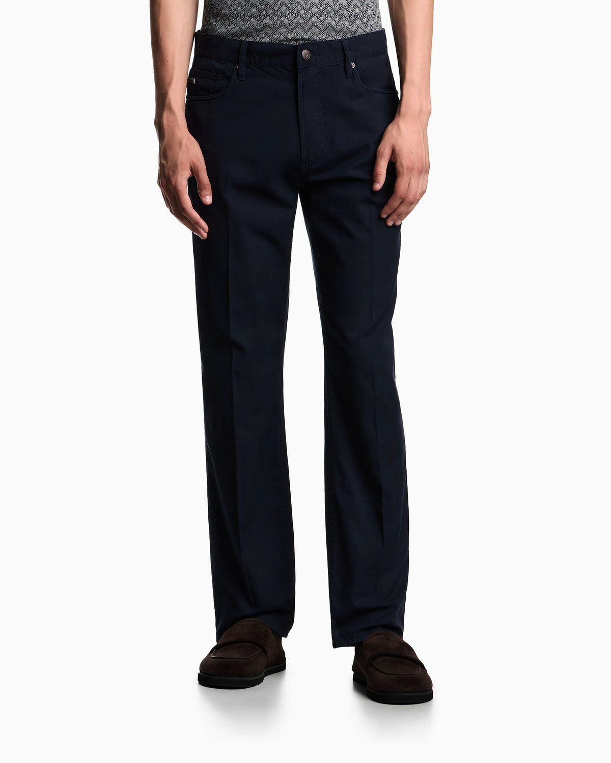 J76 straight-fit five-pocket washed twill trousers