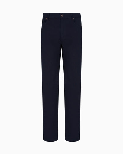 J76 straight-fit five-pocket washed twill trousers