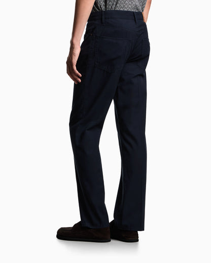 J76 straight-fit five-pocket washed twill trousers