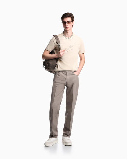 J76 straight fit, technical cotton five-pocket trousers