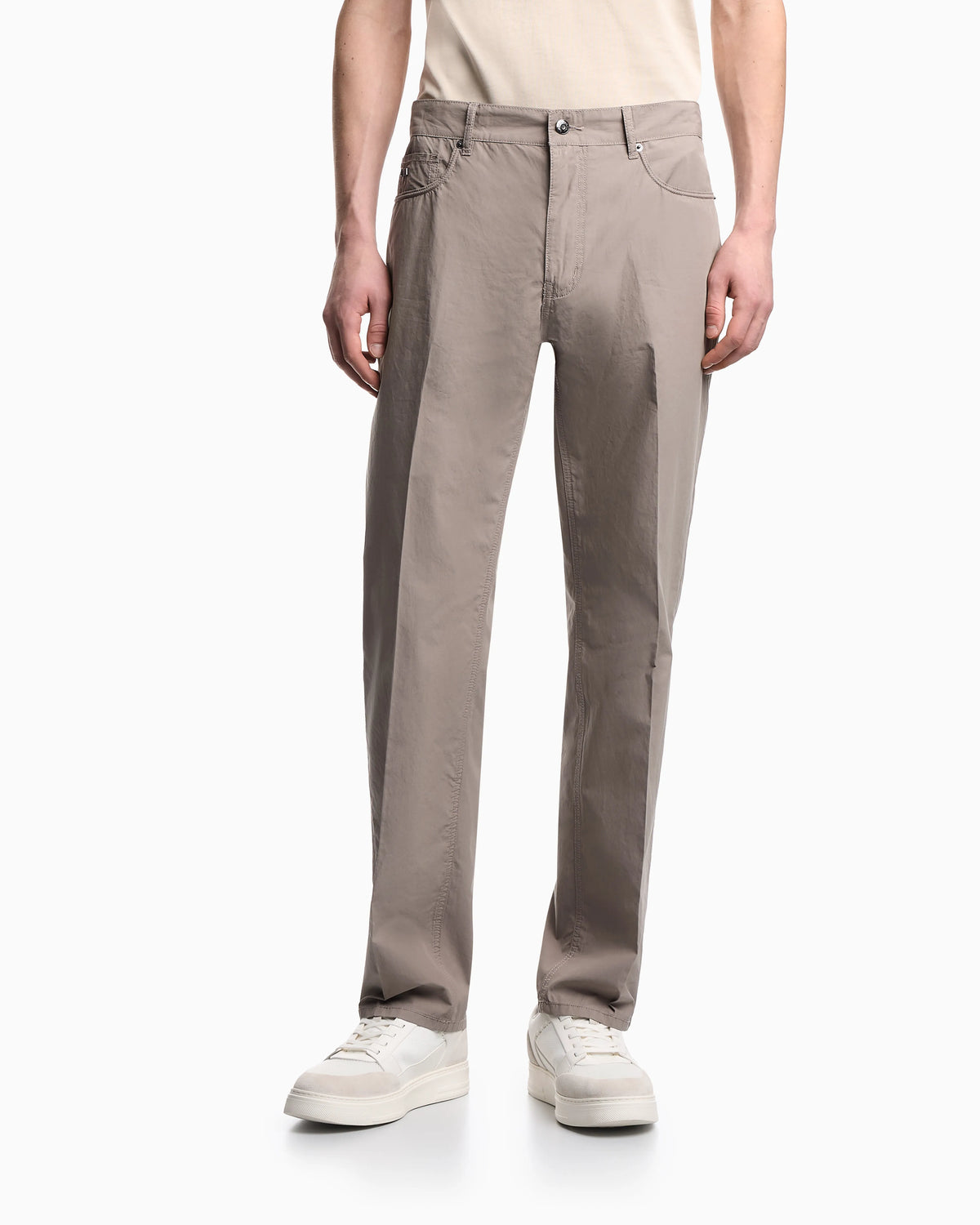 J76 straight fit, technical cotton five-pocket trousers