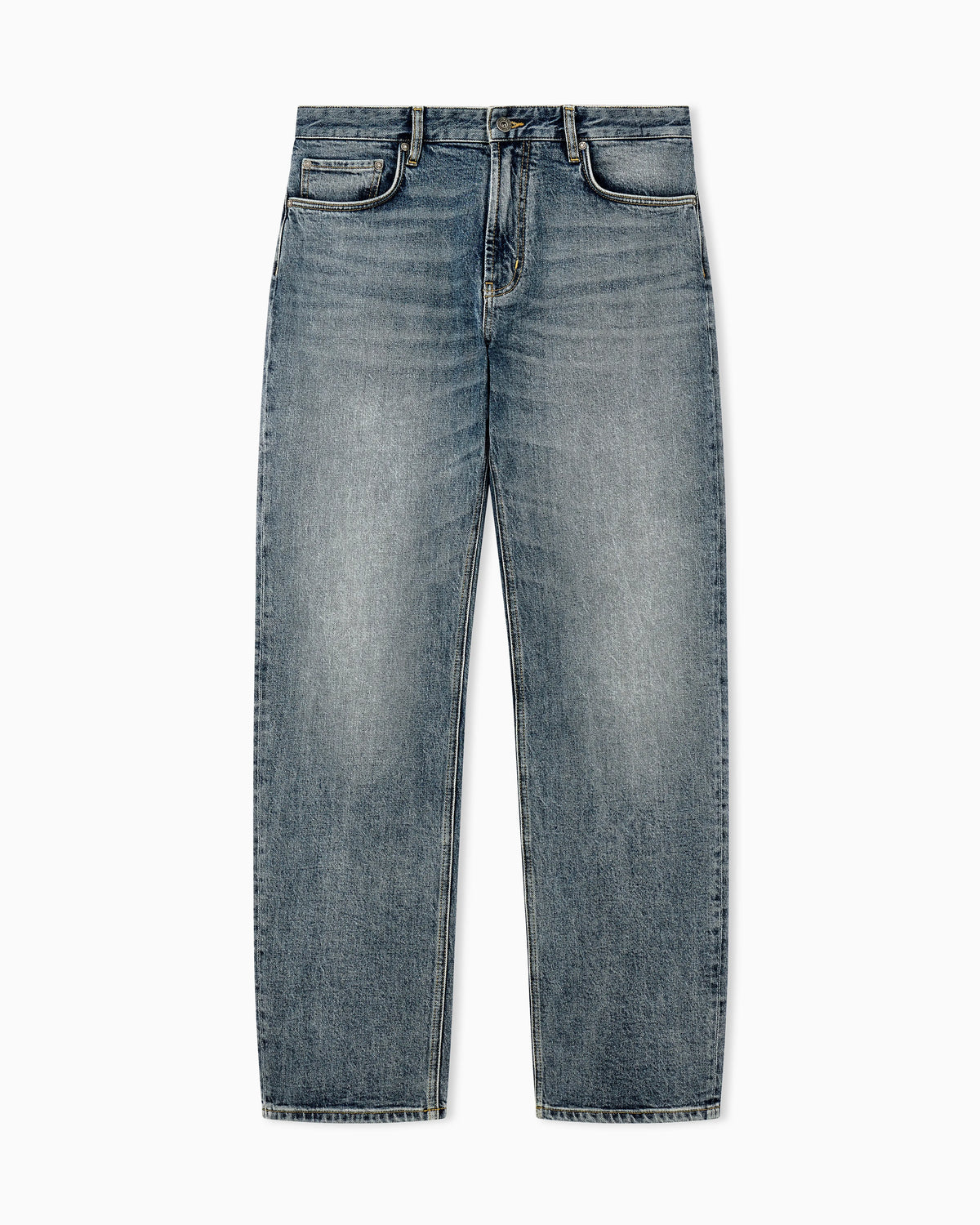 Five-pocket denim jeans regular fit with whiskering