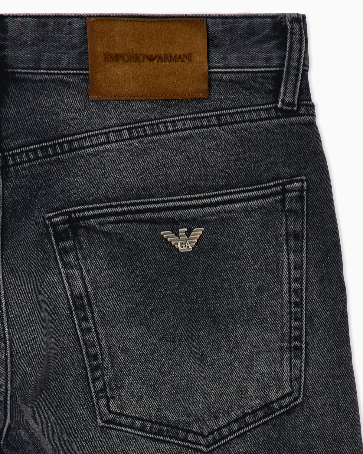 Regular fit five-pocket cotton denim jeans with fading
