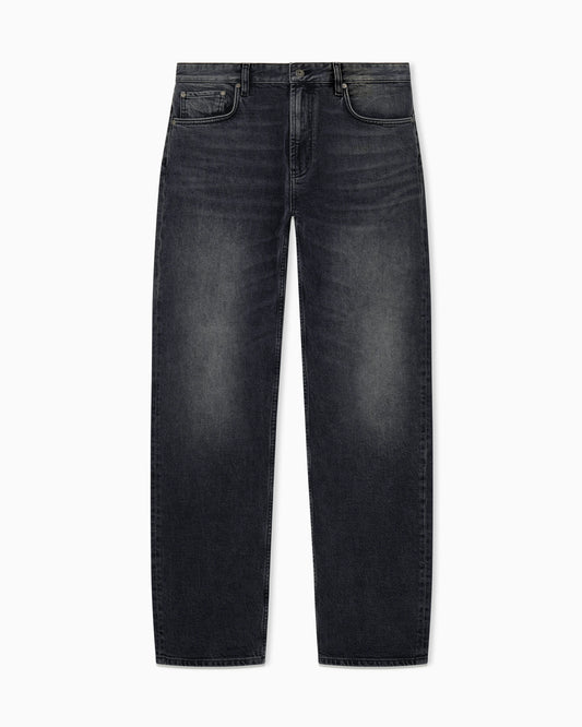 Regular fit five-pocket cotton denim jeans with fading