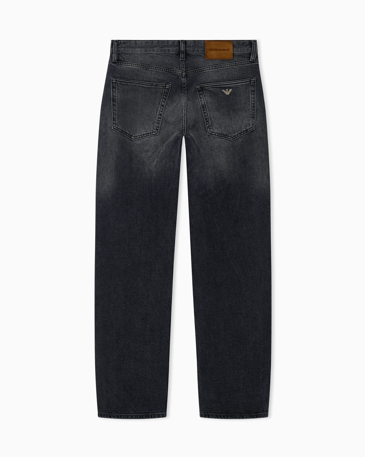 Regular fit five-pocket cotton denim jeans with fading