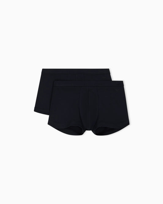 Two-pack Pima cotton trunks with an embossed logo waistband