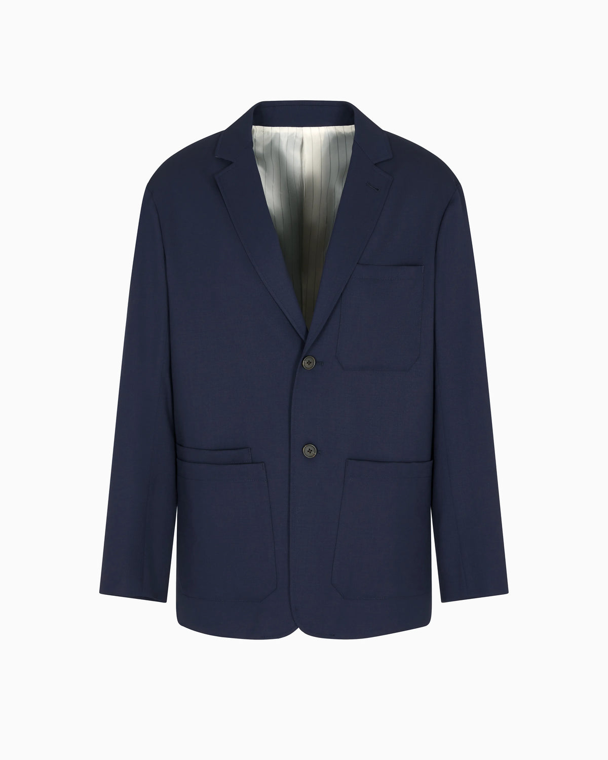 Virgin-wool twill single-breasted blazer