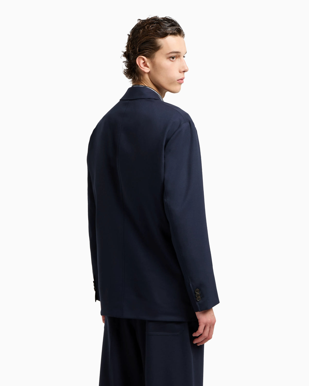 Virgin-wool twill single-breasted blazer