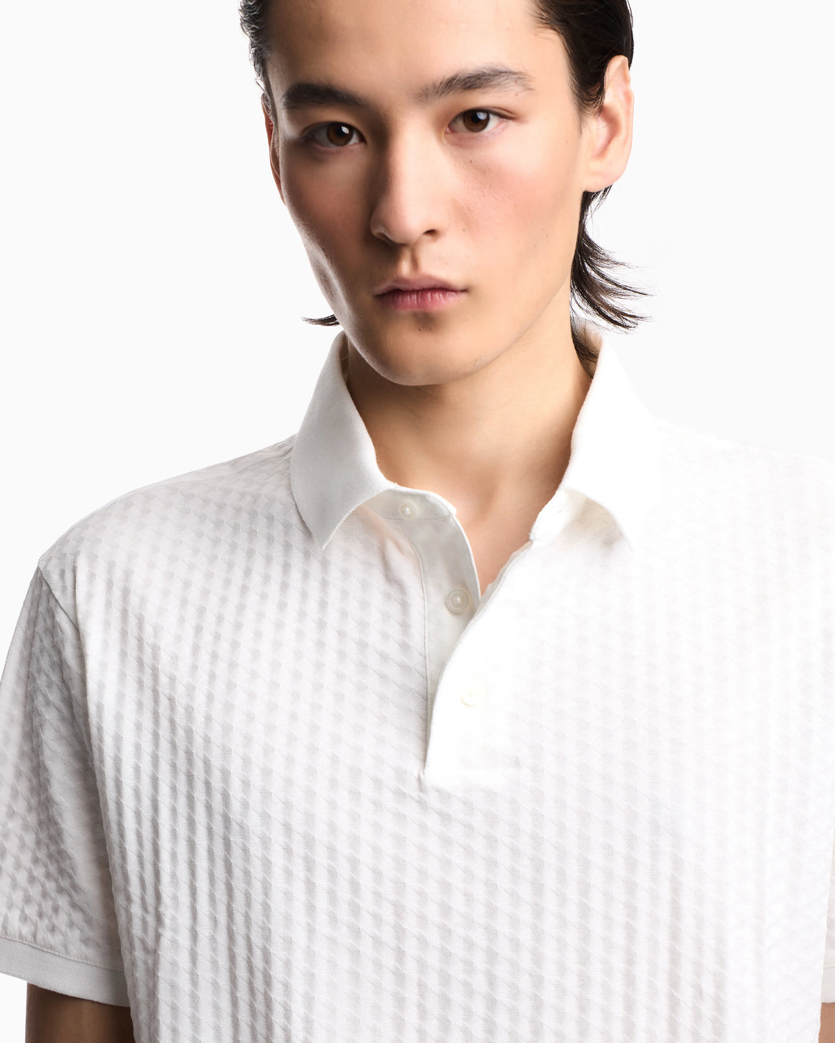 US Exclusive jacquard jersey polo shirt