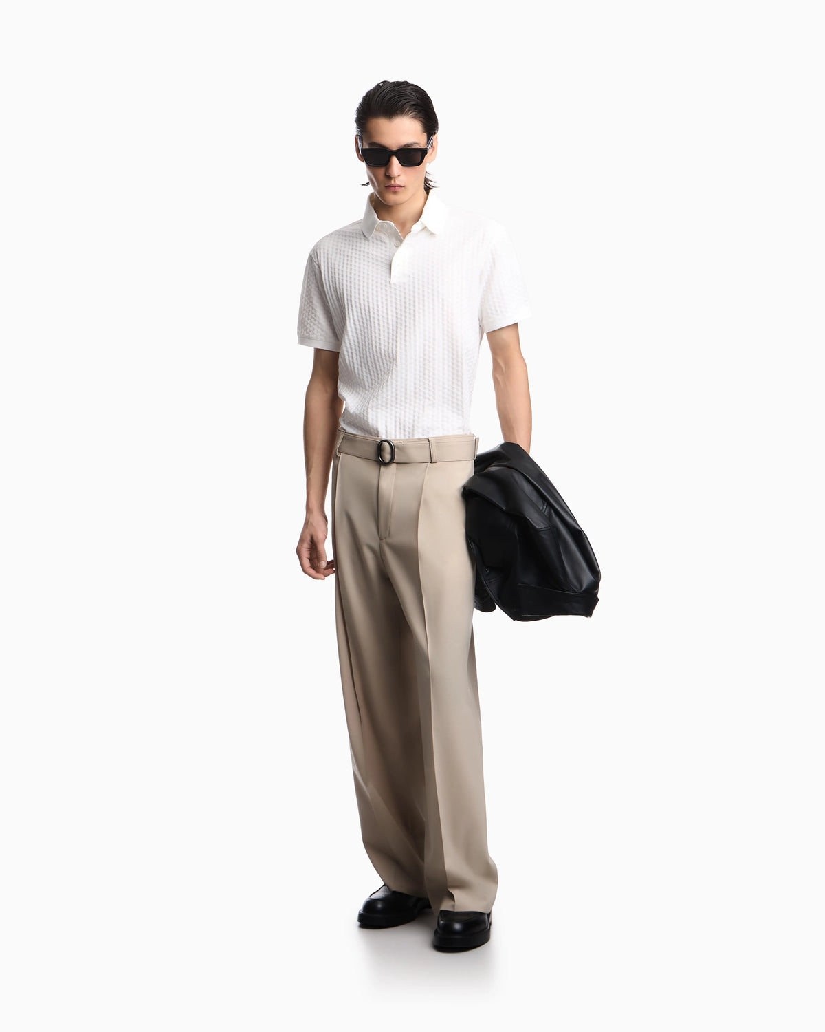 US Exclusive jacquard jersey polo shirt